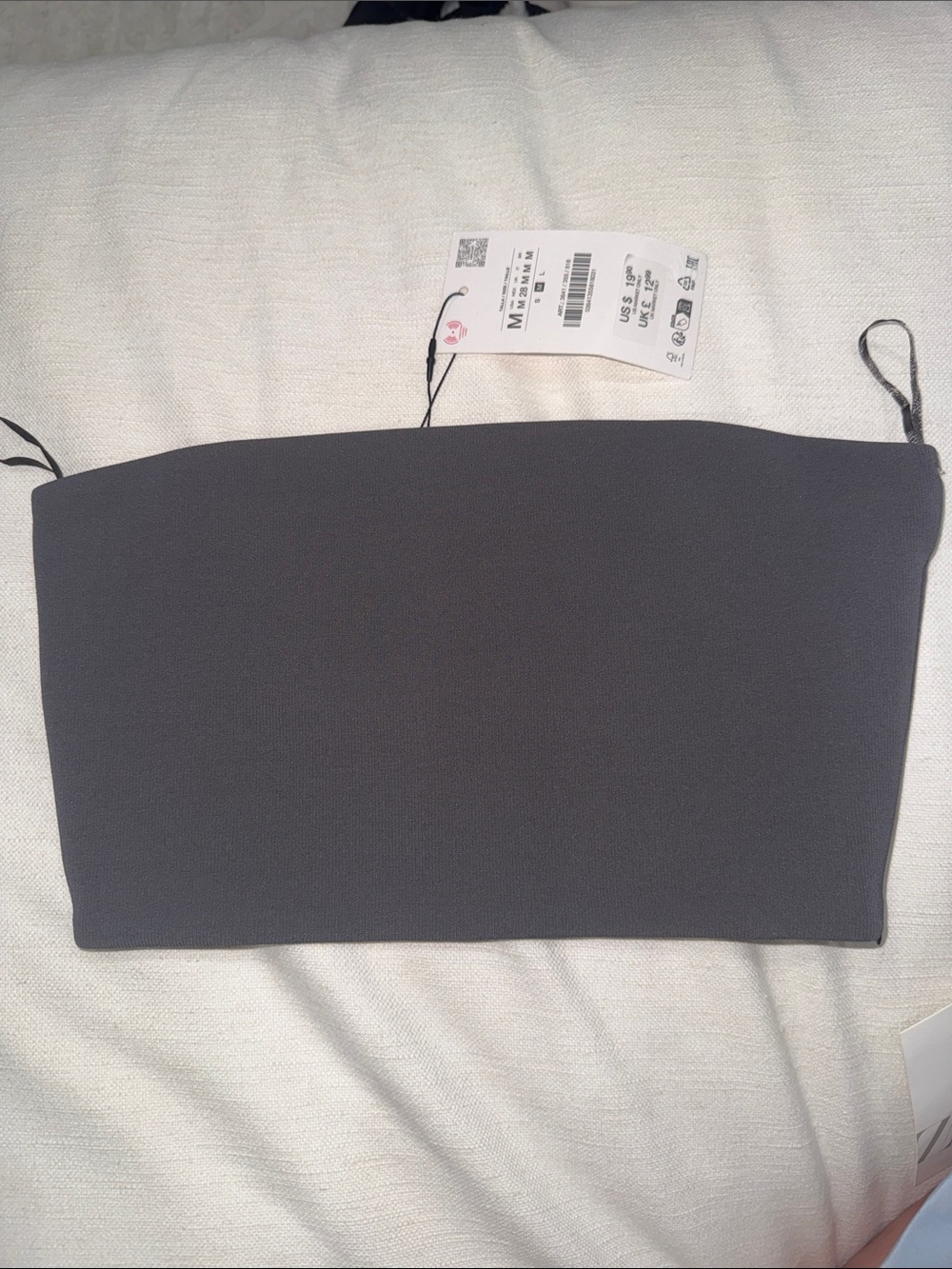 Zara Women's Strapless Tube Top - Charcoal Gray